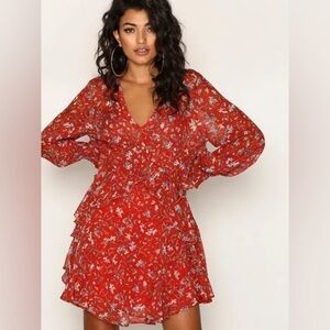 IRO Beaumont Red Floral Mini Dress